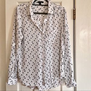 Velvet Heart Bird Print Button Down
